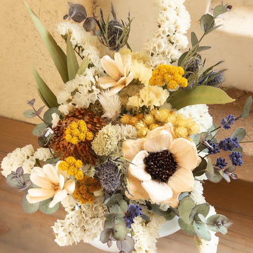 受注生産 約10種類のドライフラワー布ブーケ ドライフラワーブーケ