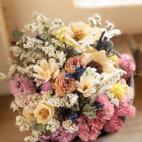 受注生産 約10種類のドライフラワー布ブーケ ドライフラワーブーケ