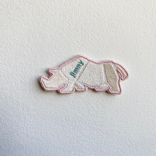 サイ刺繍ワッペン オフホワイト ワッペン・アップリケ もの屋