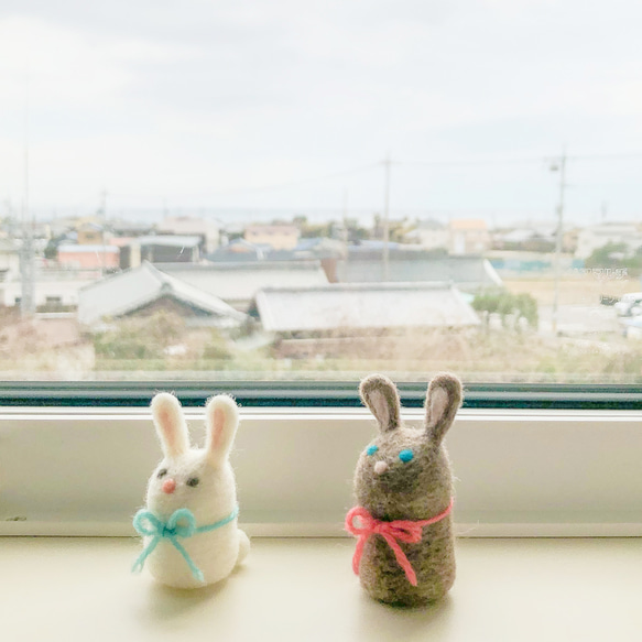 【2/3〜2/6の４日間限定販売】お好きな色で作る「見守り・うさぎ」　【受注制作】 2枚目の画像