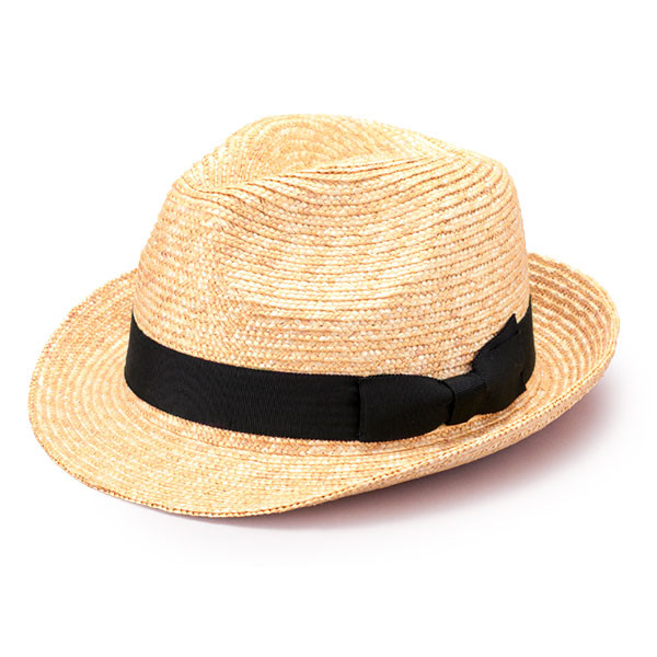 ディーノ Dino 麦わら ボルサリーノ型ハット 紳士用 ブラックリボン 61cm [UK-H114-BK-LL]