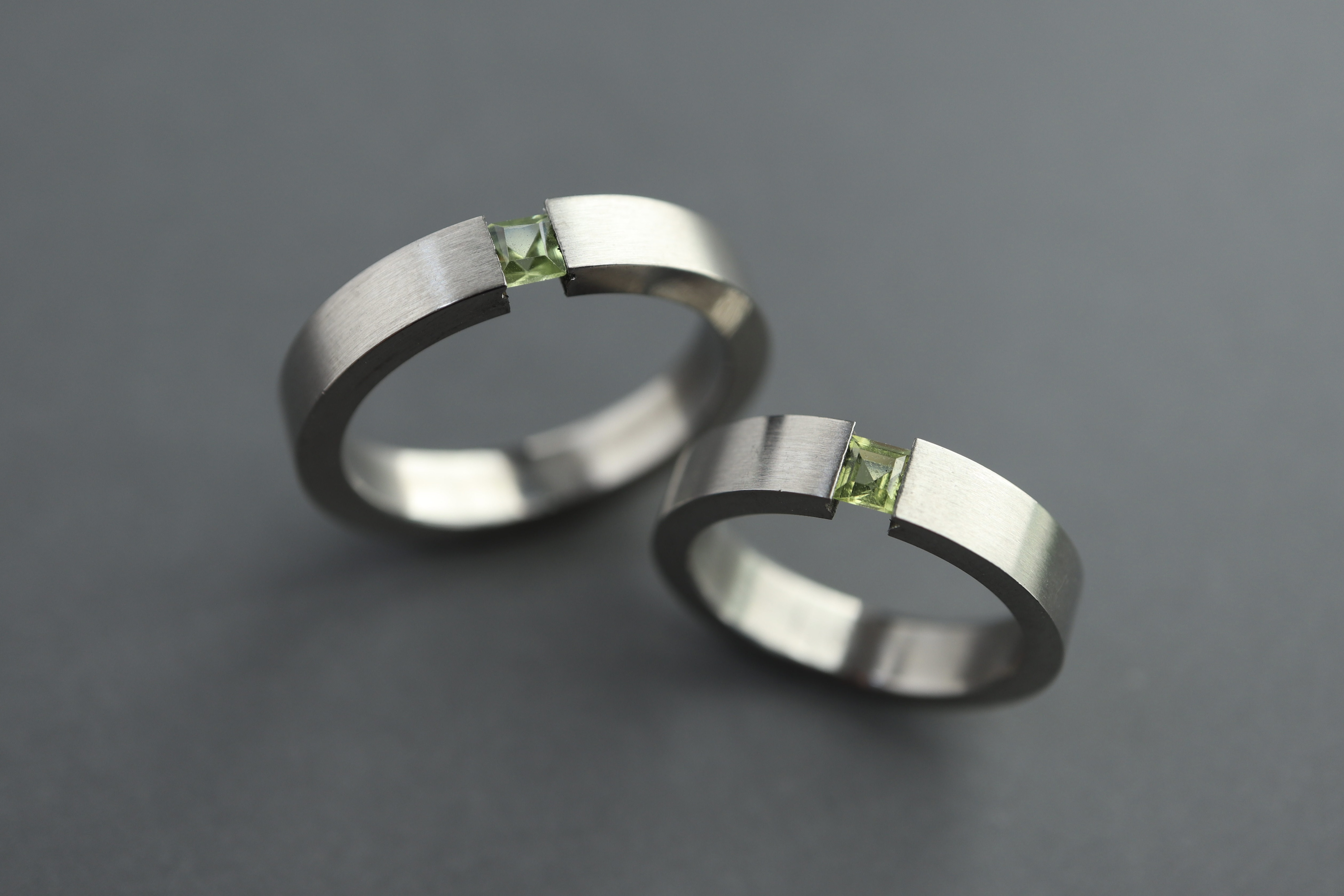 刻印♦︎ペリドットのペアリング♦︎サージカルステンレス♦天然石