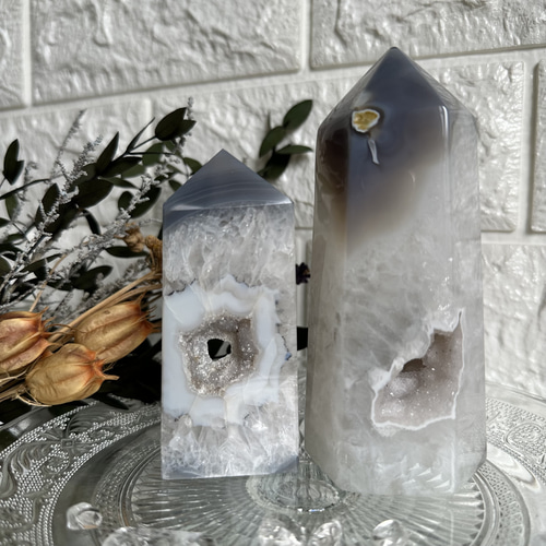 瑪瑙、水晶共生ポイントA その他インテリア雑貨 円と縁 by.TAMAKO 通販