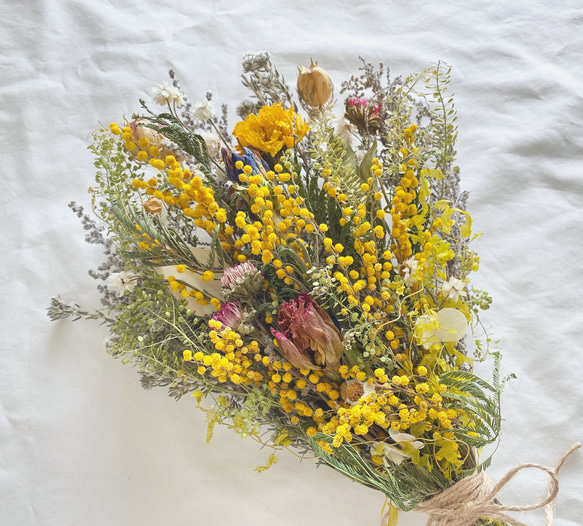 〜春の花束〜 たっぷりミモザのスワッグ 2枚目の画像