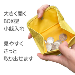 シロハラインコ カラビナ付きミニ財布 二つ折り ボックス型 フルオープン ギャルソンタイプ 小銭入れ 7枚目の画像