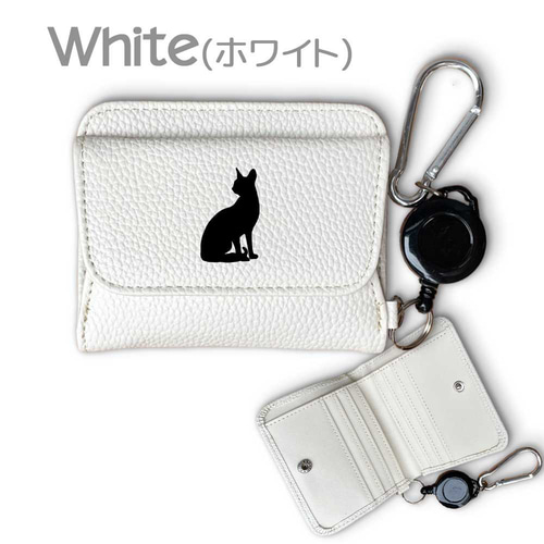 RESISTANT コンパクト財布 ブラックカラビナ付き くじら カラビナ付きミニ財布 二つ折り ボックス型 フルオープン