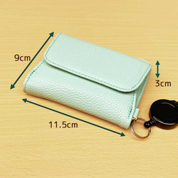 チワワ(ブラックタン) カラビナ付きミニ財布 二つ折り ボックス型 フルオープン ギャルソンタイプ 小銭入れ 10枚目の画像