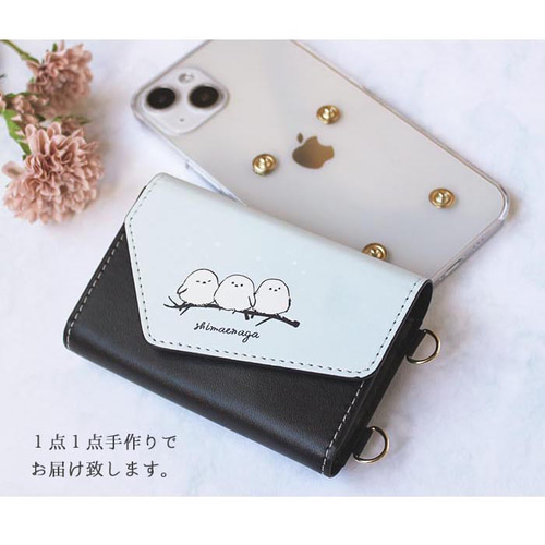 こたこた/セミオーダー/スマホ・お財布ポーチ スマホケース ほぼ 全機種対応 スマホショルダー クリアケース 財布付