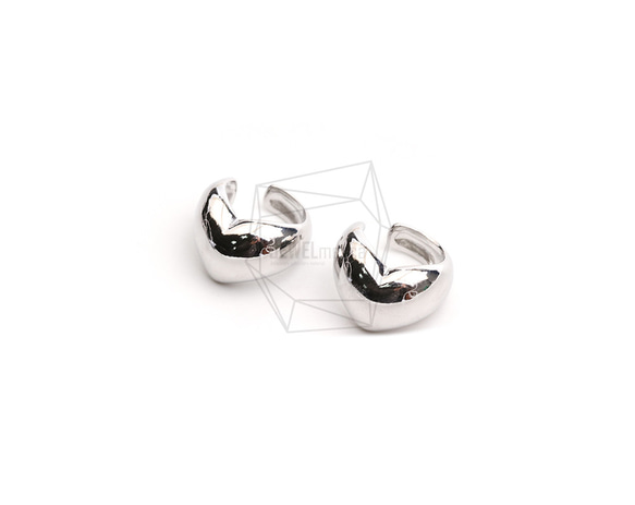 ERG-2319-R【2個入り】ラウンドハートイヤーカフ/Round Heart Earcuffs Earrings 2枚目の画像