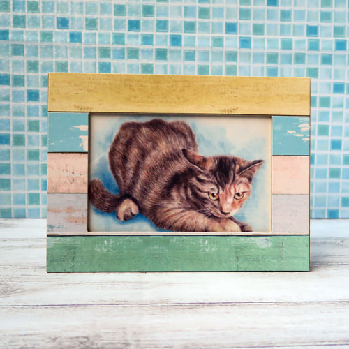 ポストカード猫パステル画3枚セット 〈保護猫カフェのやんちゃ