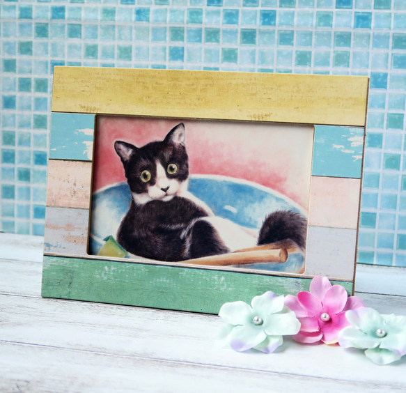 ポストカード猫パステル画３枚セット　〈保護猫カフェのやんちゃな子猫ちゃん達〉 6枚目の画像