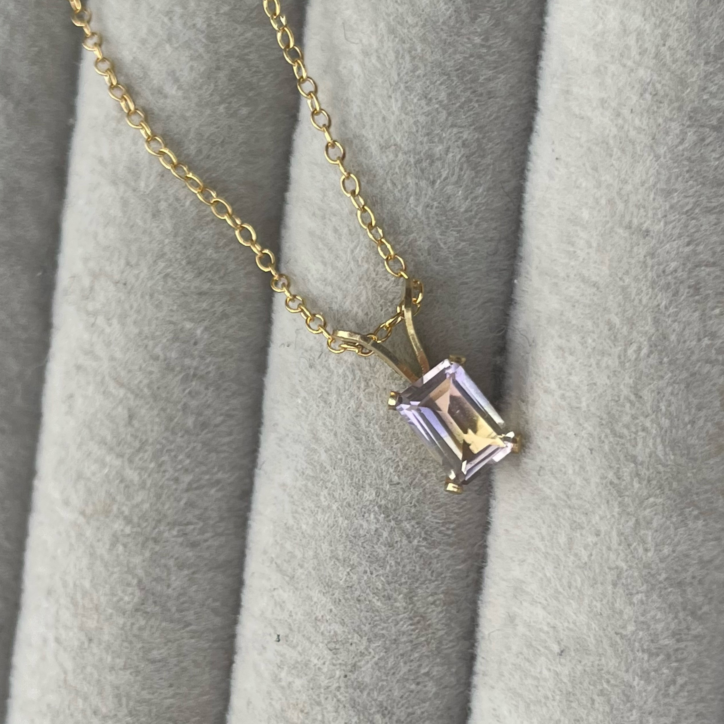 Ametrine  ... rabbit ears necklace 14kgf