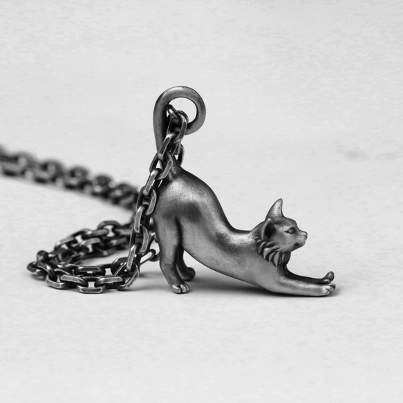 若者の大愛商品 シルバー925製 女性用 伸びる猫ジュエリー 怠け猫ペンダント ネックレス・ペンダント