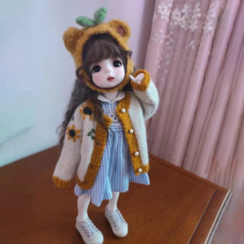 ドール服刺繍ニットカーディガン1/6ドール用 その他人形 kzsqn-minneに