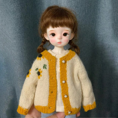 ドール服刺繍ニットカーディガン1/6ドール用 その他人形 kzsqn-minneに