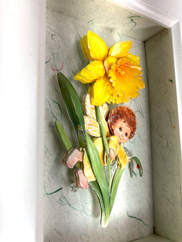 歐風立體紙雕、水仙花 花仙子、Paper Tole、Shadow Box、紙雕 第4張的照片