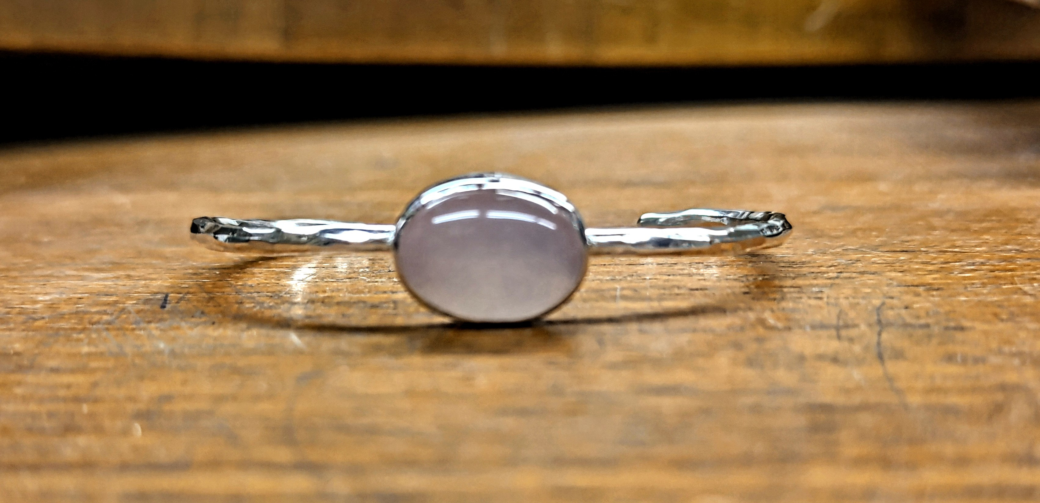 純銀製ローズクオーツバングル ブレスレット バングル・リストバンド