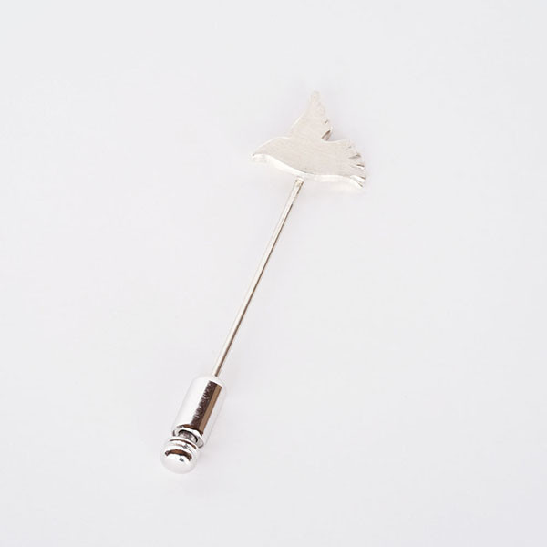 【再々制作】紅女　シルバー鳩ハットピン（B）