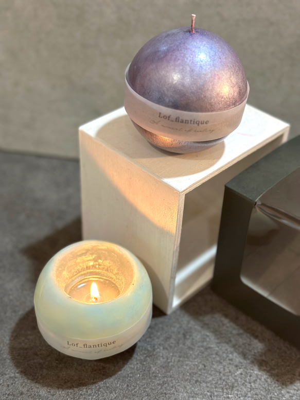 Sphere candle(球体キャンドル) パール加工 送料無料 3枚目の画像