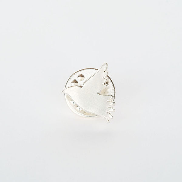 【再々制作】紅女　シルバー鳩ピンブローチ（Ｂ）