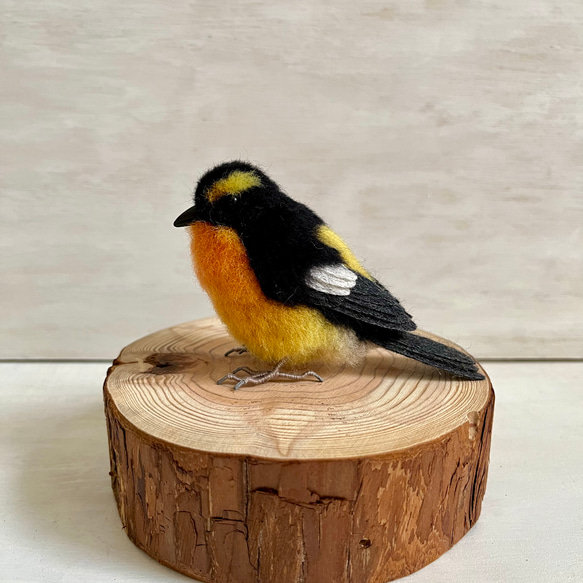 受注制作】羊毛フェルト キビタキ 羊毛フェルト SHINO-RIO 通販