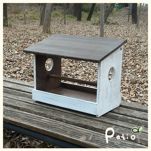 鳥のエサ台バードフィーダーハンドメイドアンティークエイジング調