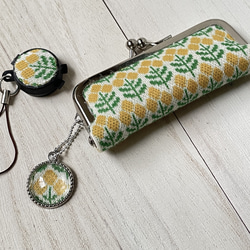 2wayコンパクトコインケース・印鑑ケース(ミモザ・ホワイト） 2枚目の画像