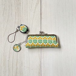 2wayコンパクトコインケース・印鑑ケース(ミモザ・ホワイト） 1枚目の画像