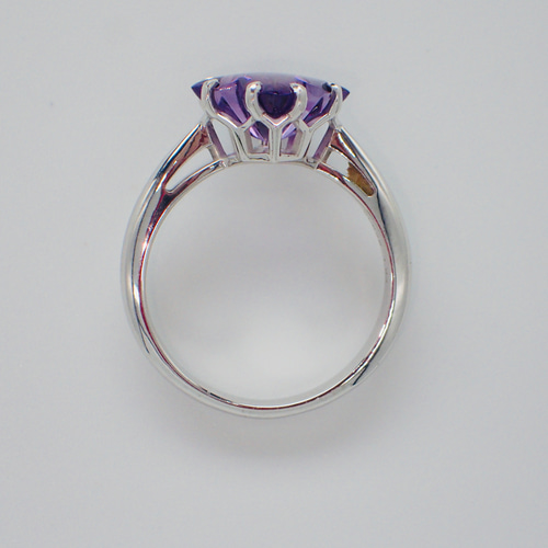 2月の誕生石】紫陽花 アメジスト フラワー シルバーリング L 指輪