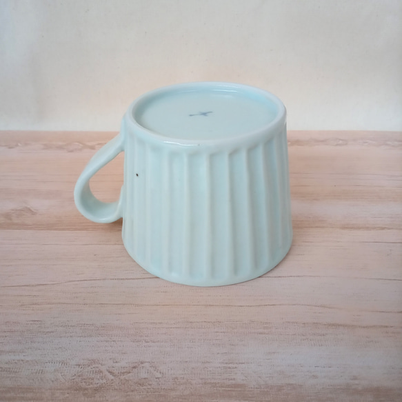 白磁しのぎマグカップ　大きめ　カフェオレ　スープカップにも　シンプル　ナチュラル 6枚目の画像