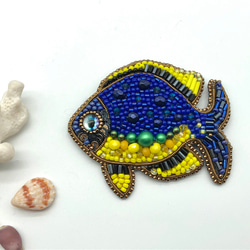 ビーズ刺繍ブローチ～熱帯魚 1枚目の画像