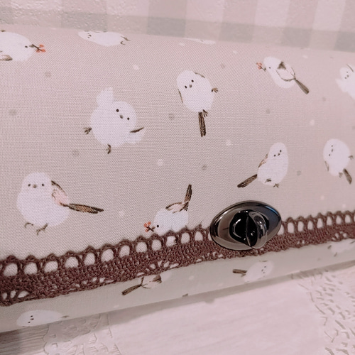 【小梅さん】シマエナガ やりくり長財布 ハンドメイド ミニ財布 シマエナガの長財布 長財布 cocotte-coco 通販 15386782｜Creema