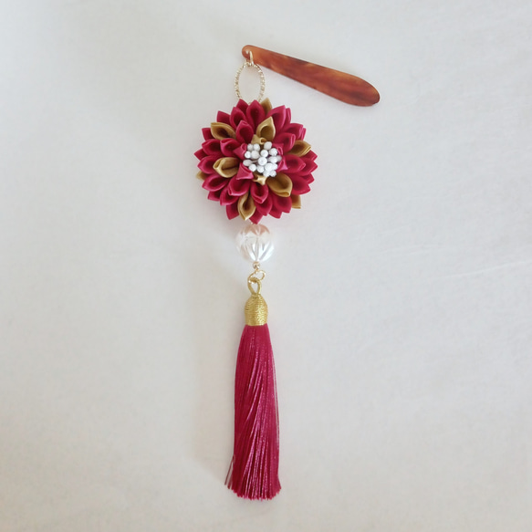 つまみ細工帯び飾り コサージュ ピアス 再販受付 ハンサムママ「つまみ