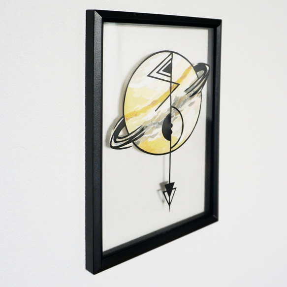 【切り絵×ちぎり絵】Saturn-土星- 原画アート 9枚目の画像