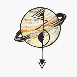 【切り絵×ちぎり絵】Saturn-土星- 原画アート 1枚目の画像