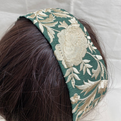 無痛頭帶印度刺繡髮飾簡約奢華 UHR-286-1 第6張的照片