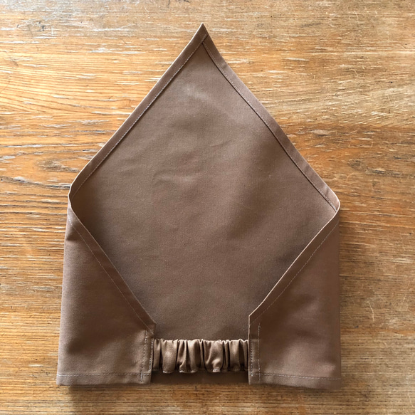 【キッズエプロン】 150 男の子 女の子 子ども エプロン 三角巾 セット   ★ オリーブグリーン 着脱簡単 7枚目の画像