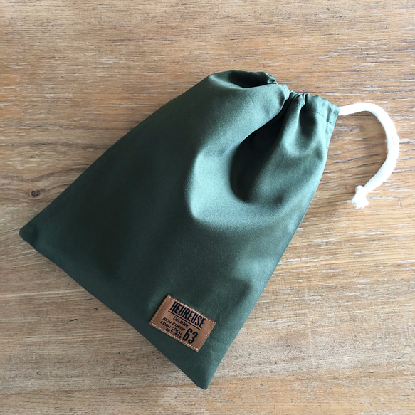 【キッズエプロン】 150 男の子 女の子 子ども エプロン 三角巾 セット   ★ オリーブグリーン 着脱簡単 8枚目の画像