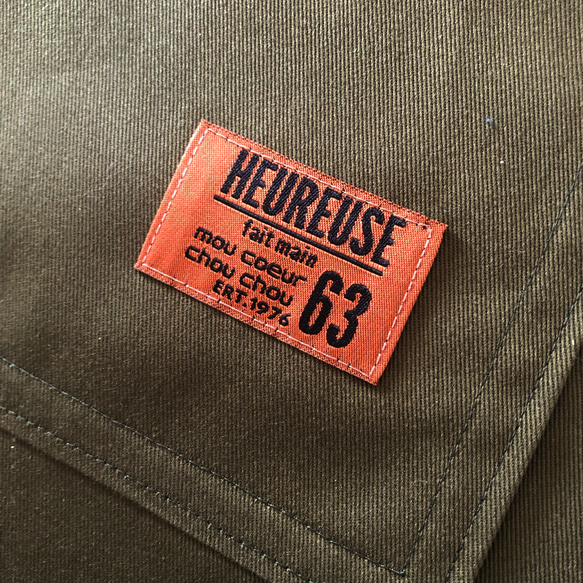 【キッズエプロン】 150 男の子 女の子 子ども エプロン 三角巾 セット   ★ オリーブグリーン 着脱簡単 5枚目の画像