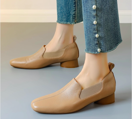 スリッポン レザー レディース 靴 シューズ パンプス フラットシューズ ぺたんこ くつ 敬老の日ギフト 金木犀 秋色