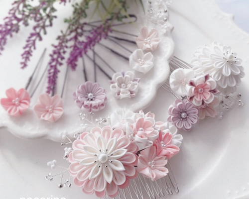 成人式 髪飾り桜 卒業式 七五三 アメリカンフラワーC928 【ミニ桜1本追加】 d12188df156e9ca49acfdfb69cfb2d