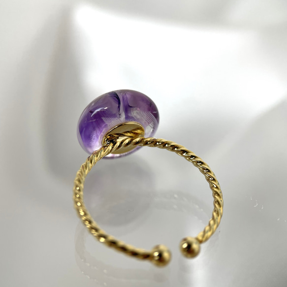 レースガラスの指輪 アメジストパープル リング【２月のバースデーカラー】 9枚目の画像