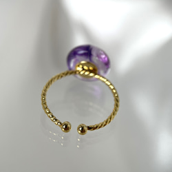 レースガラスの指輪 アメジストパープル リング【２月のバースデーカラー】 8枚目の画像