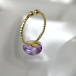 レースガラスの指輪 アメジストパープル リング【２月のバースデーカラー】 7枚目の画像