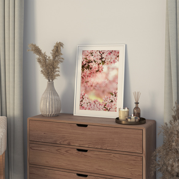 春の花のフォトポスター　/ i1197 / ピンクの桜、モクレン、バラなど　インテリアポスター 7枚目の画像