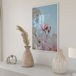 春の花のフォトポスター　/ i1196 / ピンクの桜、モクレン、バラなど　インテリアポスター 4枚目の画像