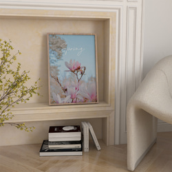 春の花のフォトポスター　/ i1196 / ピンクの桜、モクレン、バラなど　インテリアポスター 5枚目の画像