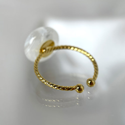 レースガラスの指輪 オパールホワイト（白） リング【春色新作2023】 9枚目の画像