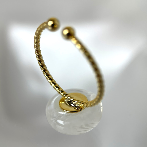 レースガラスの指輪 オパールホワイト（白） リング【春色新作2023】 10枚目の画像