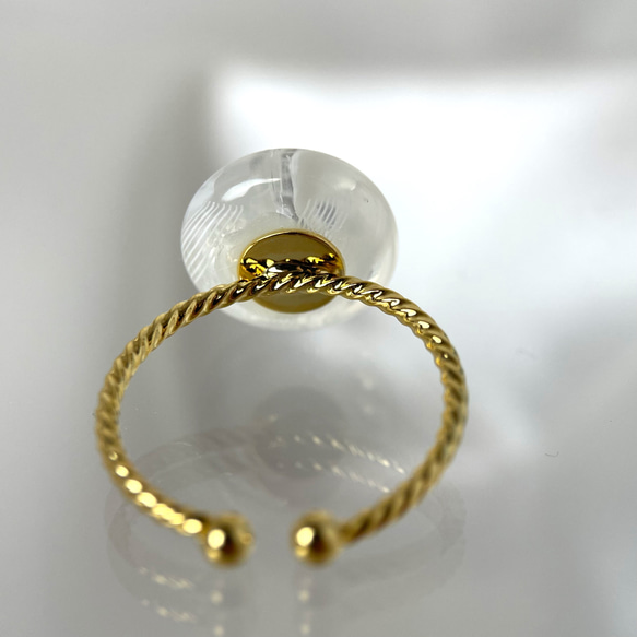 レースガラスの指輪 オパールホワイト（白） リング【春色新作2023】 8枚目の画像